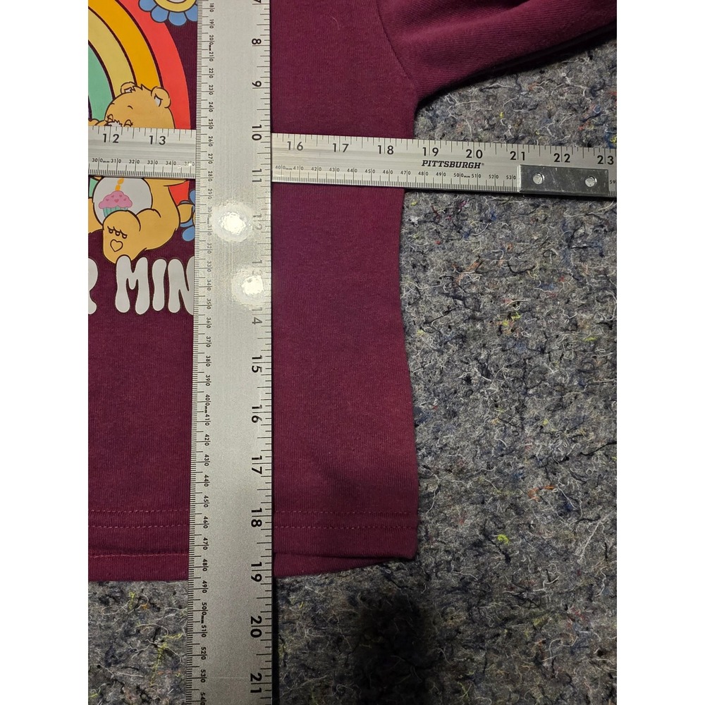 989 Care Bears Kids Maroon Be Kind To Your Mind Graphic Sweatshirt L 10/12 - Picture 4 of 5